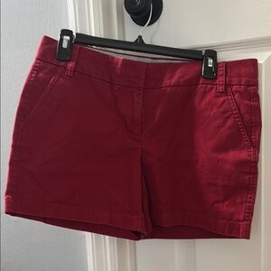J. Crew Red Bermuda Shorts Cotton Blend Relaxed Fit